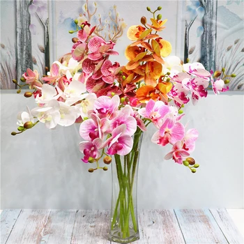 

2 fork 3d print Butterfly Orchid green plastic Idyllic country fake flower table interior decoration Artificial flower