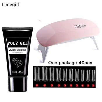 

Limegirl Poly gel Set Acrylic Poly Gel Set Extend Fast UV Builder Gel Slip Solution Nail Form Nail Art Brush Nail Tools Kit