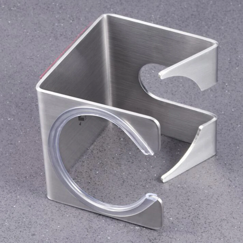 Self-adhesive Wall Mount Bathroom Shaver Stainless Steel Holder Rack Stand