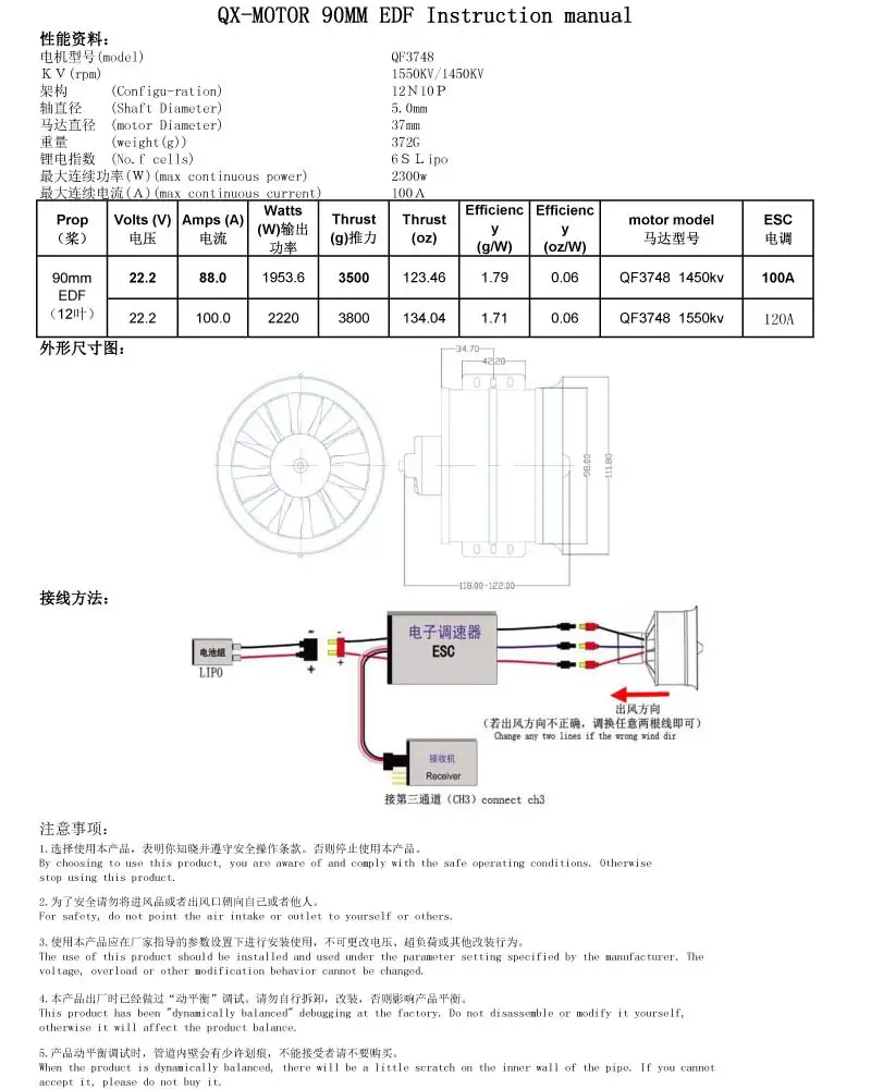 QX-MOTOR DIY EDF воздуховод самолёт вентилятор 30 мм/55 мм/64 мм/70 мм/90 мм с бесщеточным двигателем