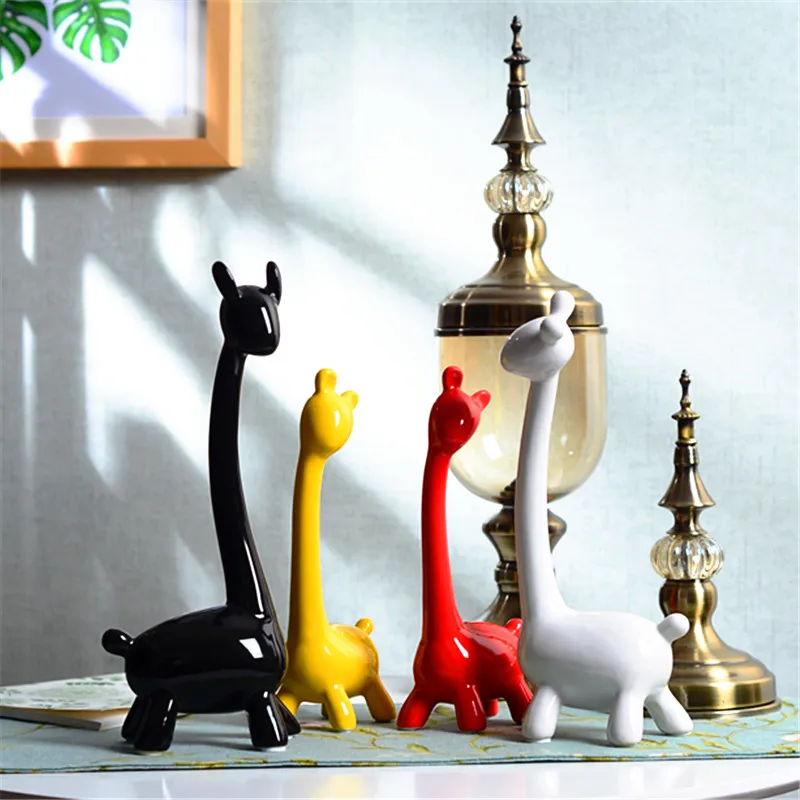 Фигурки животных несколько цветов керамическое Современное украшение Lukcy свадебный подарок украшение дома A