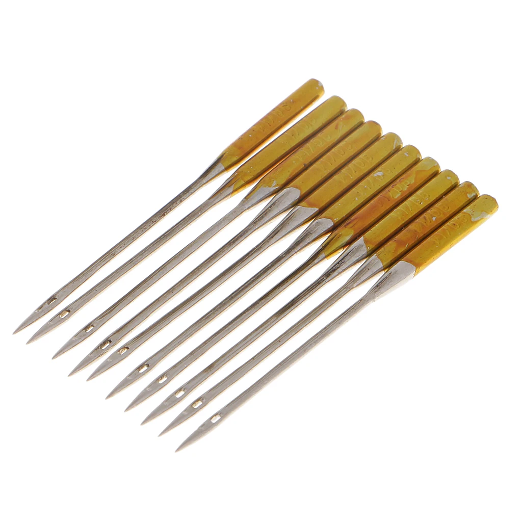 10Pcs Stainless Steel Anti-jumper Needle Sewing Machine Needles 5 sizes 14 16 18 9 11 Universal Needle For Leather Jeans Sewing