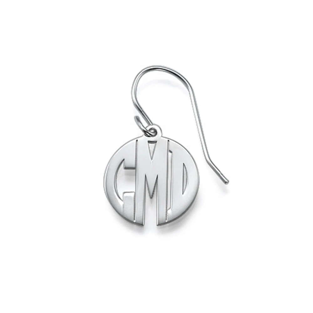 

RIR Personalized Monogram Block Initials Stud Earrings Circle Three Letter Monogram Earrings Monogrammed Gifts