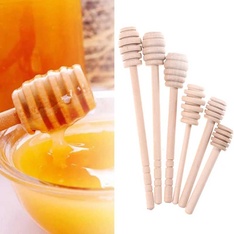5Pcs/set Wooden Mini Honey Spoon Stir Bar For Jar Supplies Eco-Friendly Long Handle Mixing Stick Dessert Tools | Дом и сад