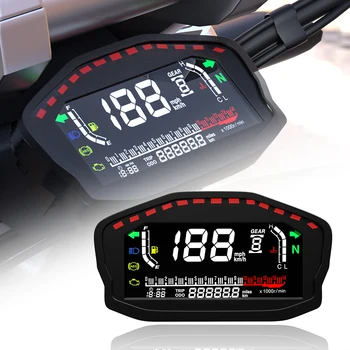 

DC12V Motorcycle Multi-function LCD Digital Screen Odometer Tachometer Water Temperature Oil Gauge Speedometer