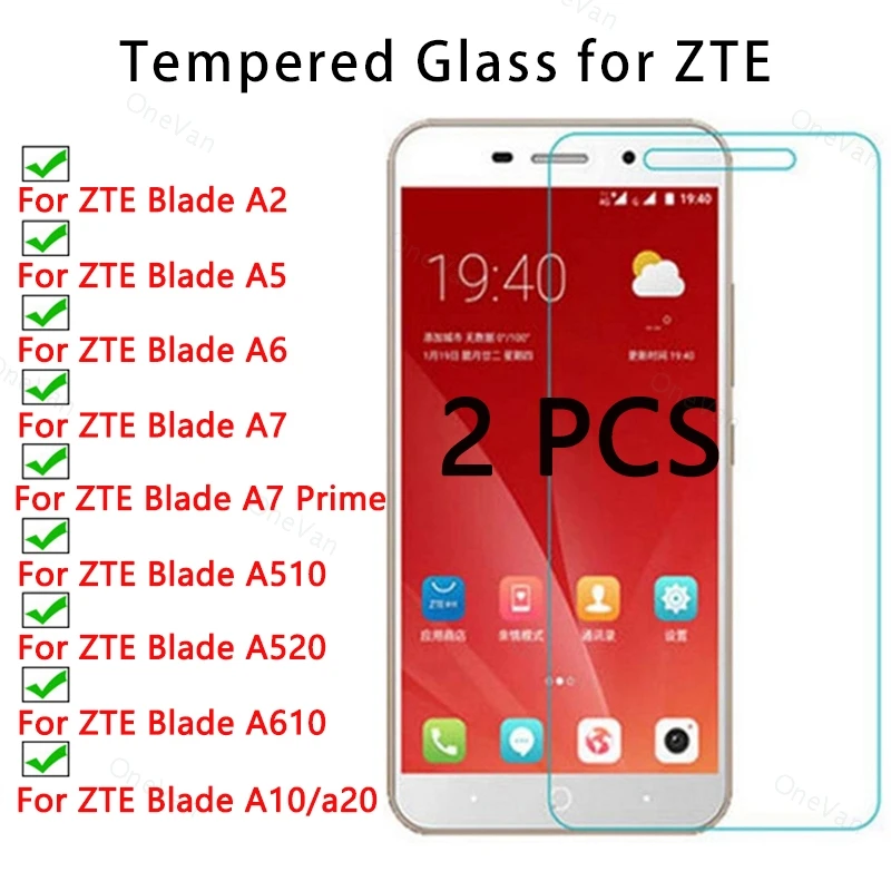 2 шт. 9H Защита экрана для ZTE Blade A2 A5 A6 A7 Prime закаленное стекло A510 A520 A610 A10 A20 | Мобильные
