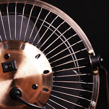 

Air Conditioning Mini USB Table Desktop Personal Fan Metal Design Antique Quiet Operation 3.9 Feet USB Cable High Compatibility