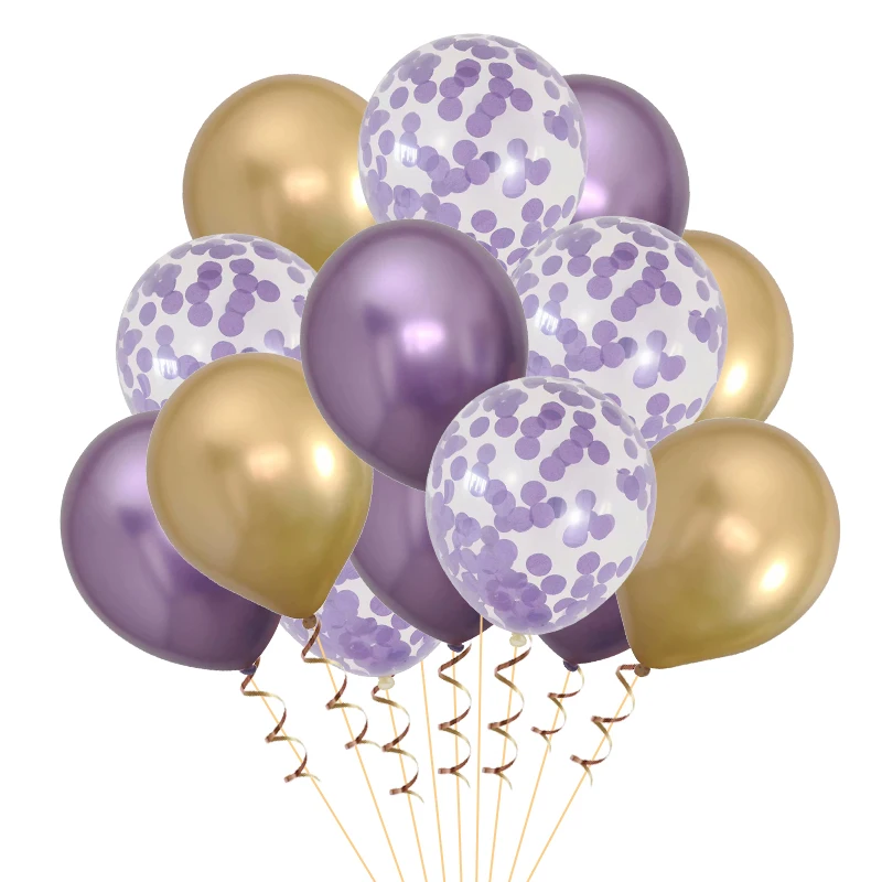 15 шт Металлические цвета латексные воздушные шары с конфетти надувные для дня рождения воздушные шары Свадебные украшения гелиевые шары - Цвет: Армейский зеленый