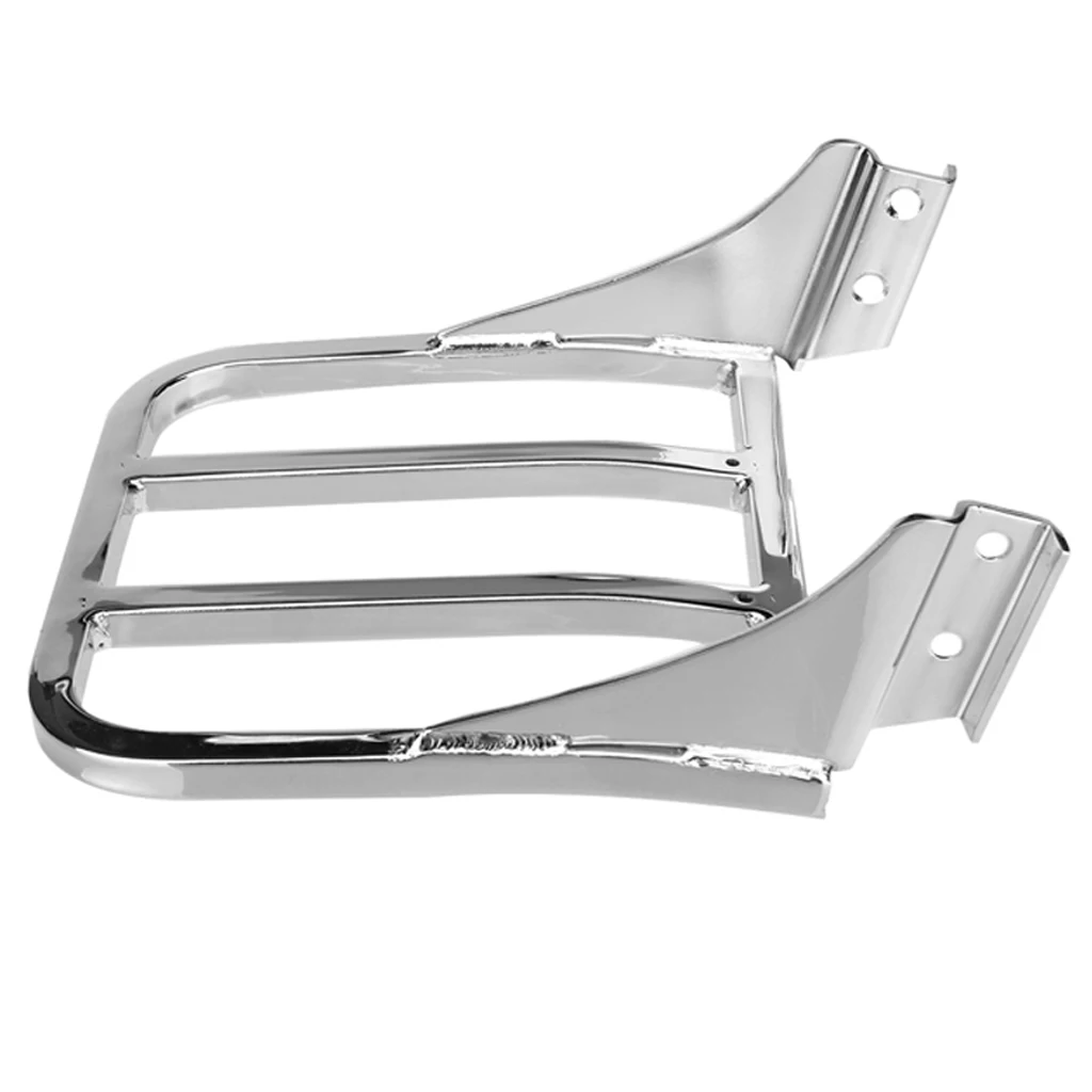 Chrome Motorcycle Trunk Tail Box Luggage Case top rack For Harley