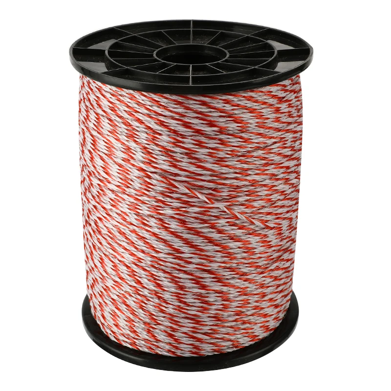 Fil De Clôture Électrique Glomora - Corde Polyfil Avec Âme Acier Inoxydable - Haute Conductivité, Visible, Pour Ferme, Ranch - Réutilisable - 3