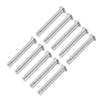

uxcell Single Hole Clevis Pins,6mm x 45mm Flat Head Zinc-Plating Steel 10 Pcs