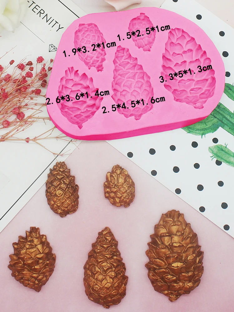 

QIQIPP Pinecone silica gel mold, sugar turning mold, chocolate mold, cake decoration mold