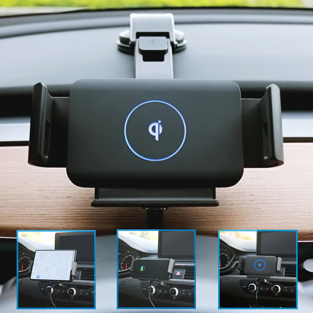 Automatic clamp Horizontal navigation bracket Car Wireless Charger For Samsung galaxy fold Z Fold2 Note9 S20 Ultra iPhone Holder