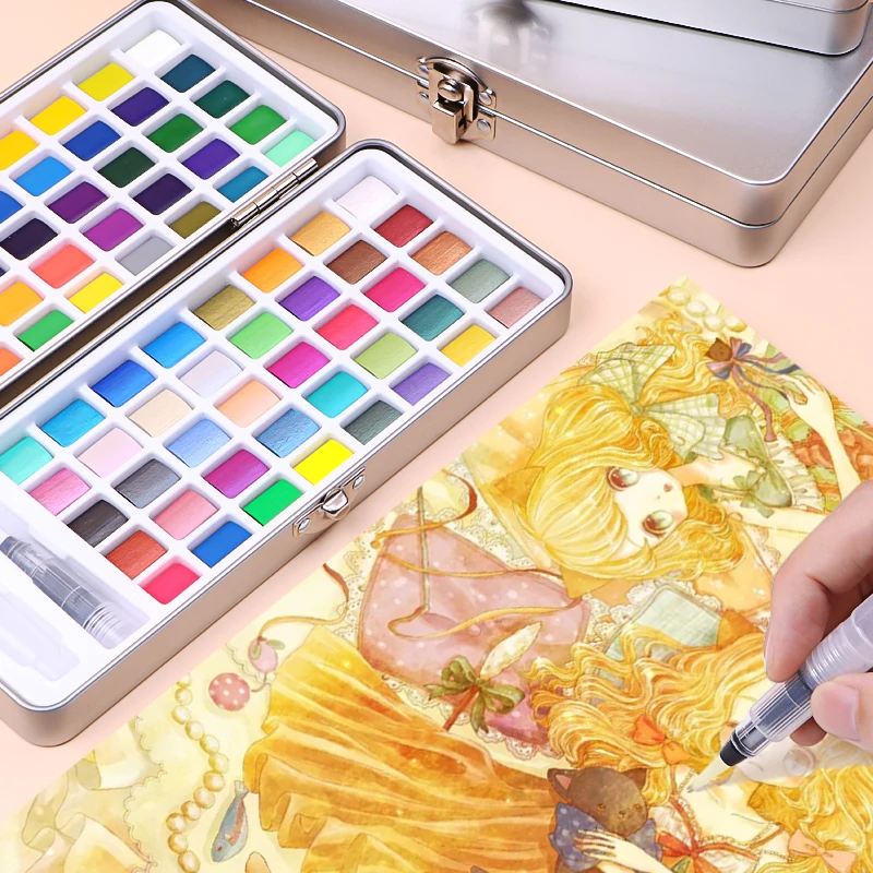 50/72/90 Color Watercolor Paint Set for Beginner Drawing