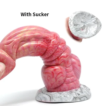 YOCY Huge Anal Toy For Male Red Dragon Fantasy Dildo With Suction Cup Big Knot Butt Plug Women Anus Masturbate Sexohop Products 6