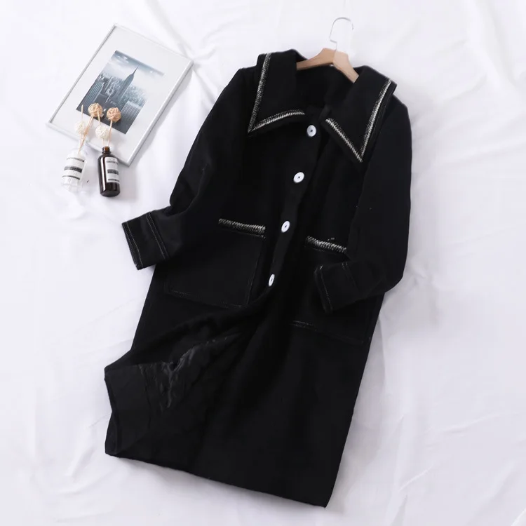

A Generation of Black And White with Pattern Graceful Wool Padded Coat Popular Elegant 2019 New Style Fashion Overcoat Entity