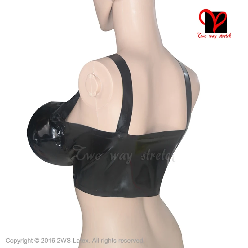 Black Sexy Latex Bra Inflatable Breasts Crop Top Rubber Lingerie Bikini Gummi Bustier Bralette Brassiere Xxxl Plus Size Ny-014