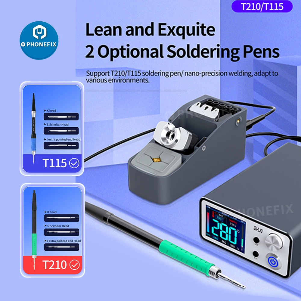 AIXUN T3B Smart Nano Soldering Station Soldering Station Soldering Tool Welding Tool with T115 T210 Handles Rapid Welding Rework Station For Mobile Phone SMD BGA PCB Repair