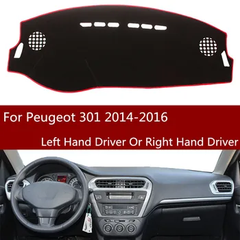 

For Peugeot 301 2014-2016 Auto Dashboard Cover Mat Pad Anti-UV Sun Shade Instrument Cover Carpet Car Styling Accessories LHD RHD