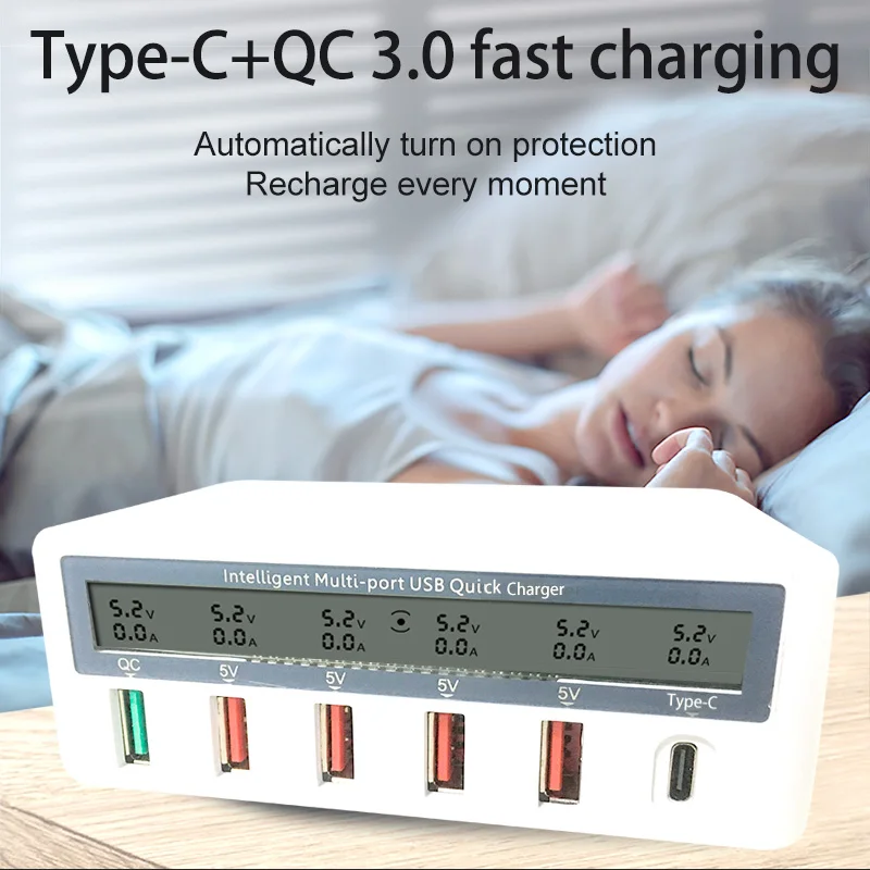Зарядное устройство QC USB Type C для путешествий с несколькими портами|Зарядные