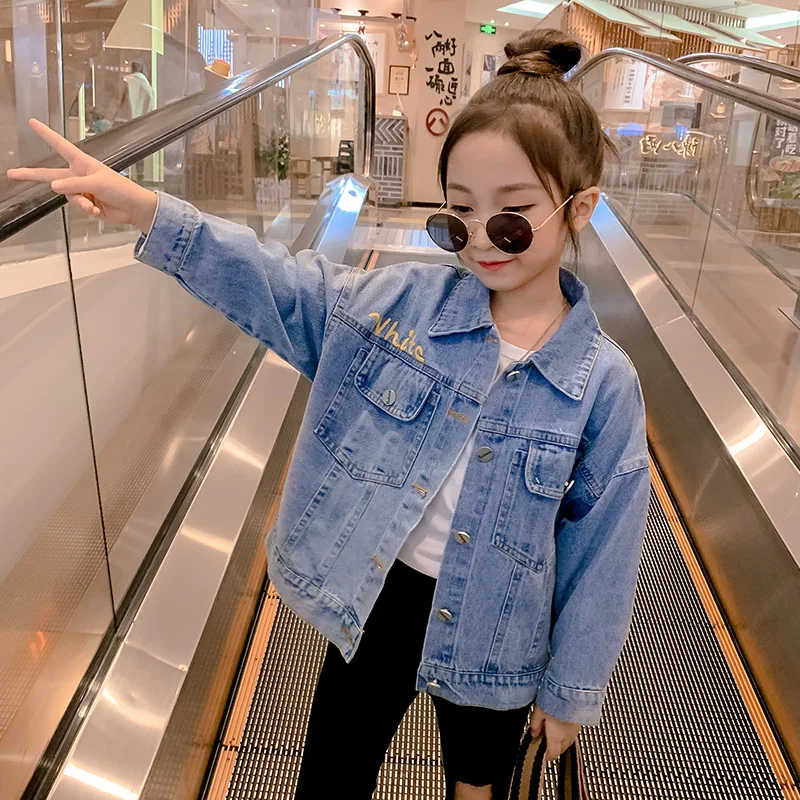 

Girls Spring Clothing Online Celebrity Jeans Coat 2020 New Style 5 Children 7 Western Style 12-Year-Old 15 Big Kid GIRL'S Jacket