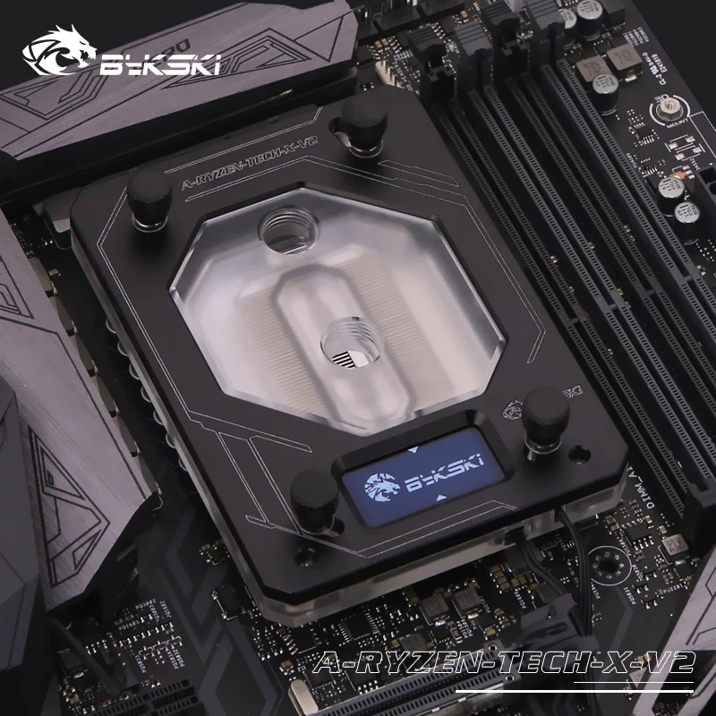 Bykski RYZEN блок процессора для AM3/AM4/TR4/1950X/X399+ цифровой дисплей температуры OLED RGB 12 V/RBW 5V AURA SYNC A-RYZEN-TECH-X-V2