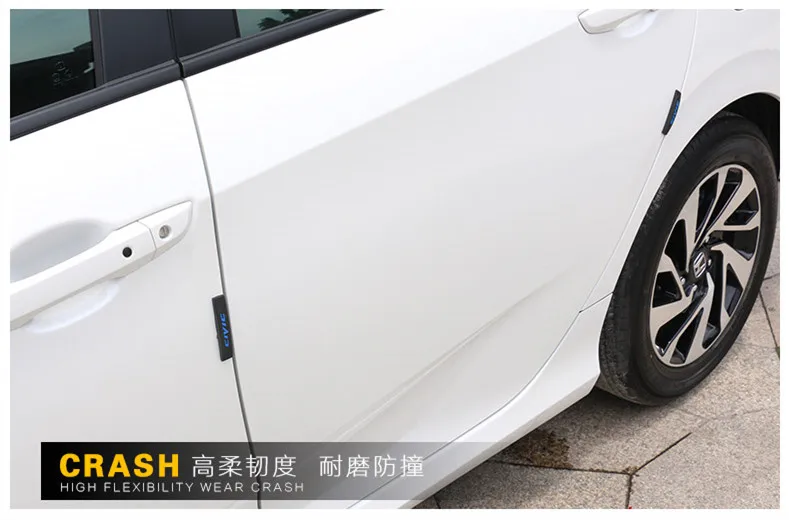 4 pcs/set Car door anti-collision strip 3D stereoscopic rubber protective decorative accessories For Honda Civic
