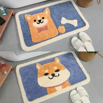 

Cartoon Non Slip Flocking Carpet Bath Mat Bathroom Comfortable Absorbent Pad Bedroom Door Rugs