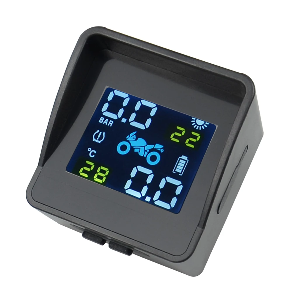 2020 USB Solar TPMS  Motorcycle  Charging Motor Tire Pressure Tyre Temperature Monitoring Alarm System with 2 External Sensors