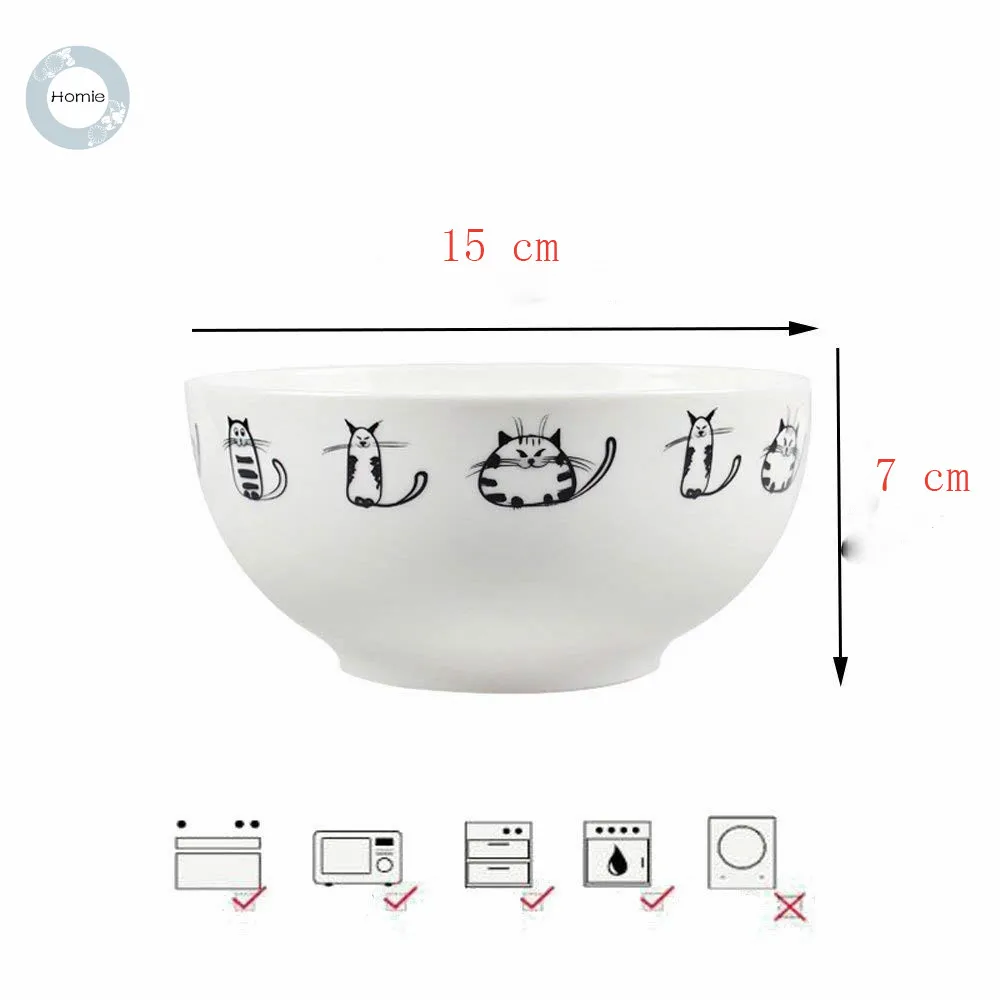 Homies японский стиль кошачья миска керамическая посуда столовая посуда набор соус рисовая супница лапша миска котенок кружка с изображением кошачьей мордочки для кошки любовь - Цвет: bowl big size