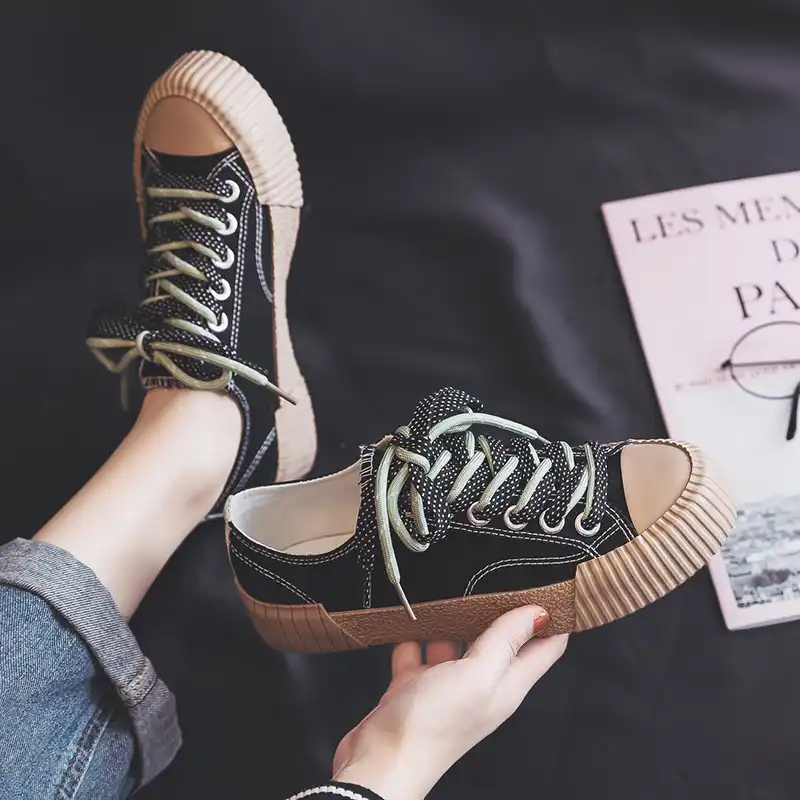 fashion casual korean style mixed color canvas shoes sneakers