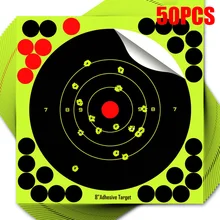 50pcs Target Practice Reactive Glow Shoting Rifle Florescent Papers Glue Reactive Shooting Target Sighting Shoot Accessories