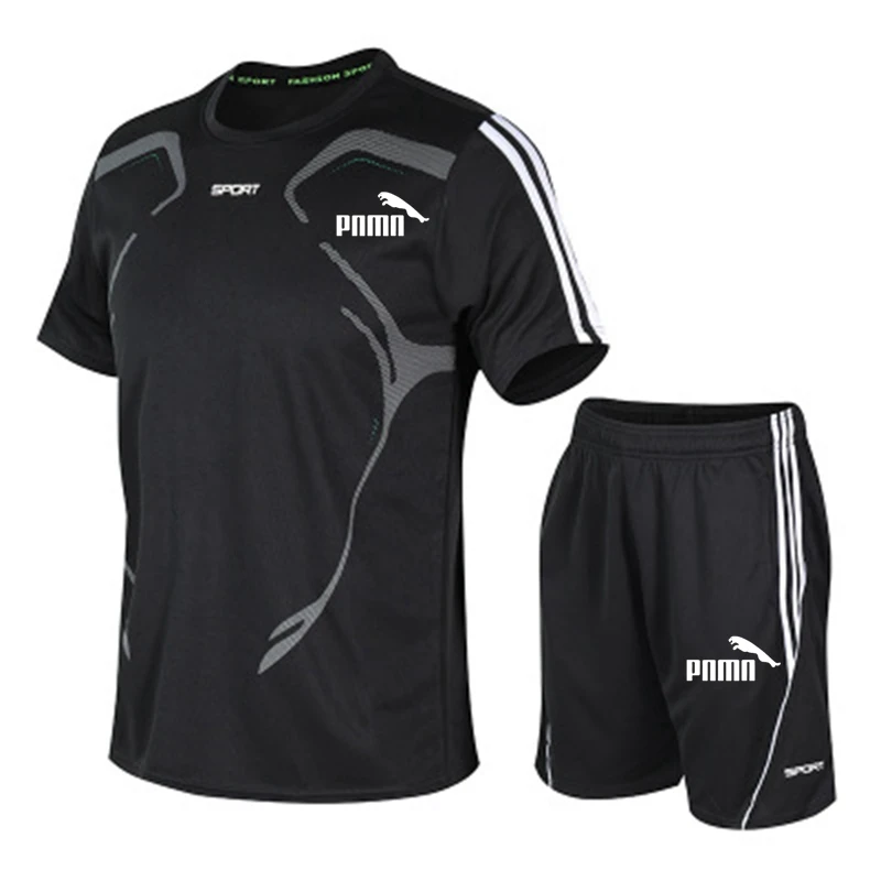 Camiseta para correr y pantalones cortos para hombre, uniformes deportivos de fútbol y baloncesto, secado rápido, ropa deportiva para correr, novedad
