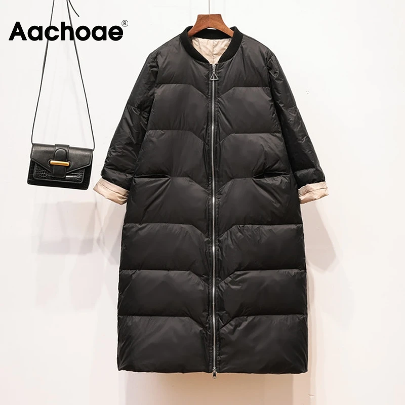 Aachoae Elegant Women Ultra Light Duck Down Coat