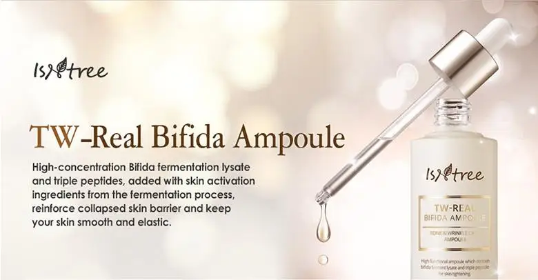 Isntree TW-Real BIFIDA Ampoule 50 мл тройной пептиды антивозрастной сыворотки для лица улучшение тонуса кожи морщин Укрепляющая эссенция для лица