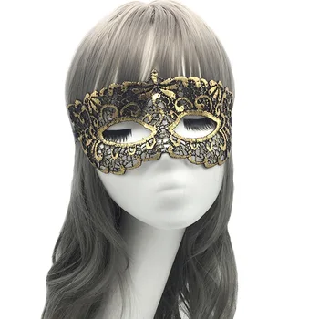 

New Venetian Masquerade Women Mask Costume Party Face Mask Gold Lace Mask Catwoman Halloween Cutout Prom Party Mask Accessories