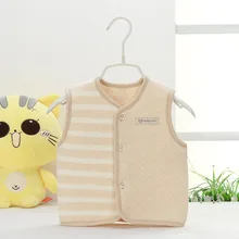 Детский жилет на осень и зиму, новая стильная одежда из чистого хлопка для мальчиков и девочек 0-1 лет, одежда для малышей, толстая одежда для новорожденных, маленький жилет