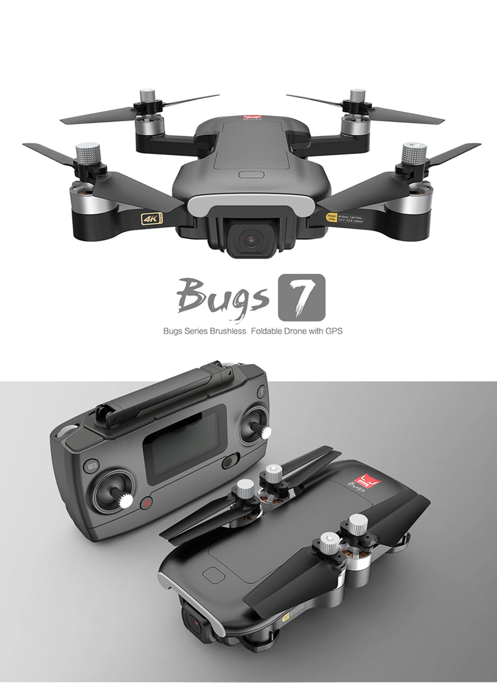 Квадрокоптер Bugs 7 складной с HD-камерой Wi-Fi FPV и камерой | Игрушки хобби