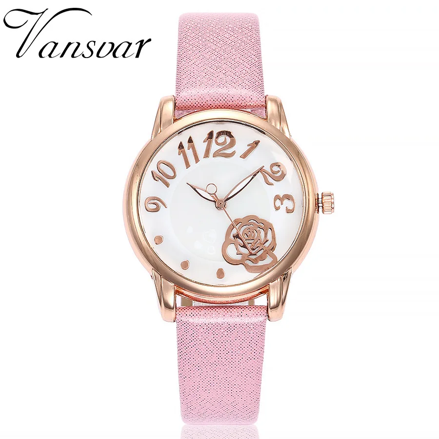 

Vansvar Hot Luxury Ladies Wrist Watch Starry Sky Leather Solid Color Watches Women Alloy Analog Quartz Black Relogio 2019