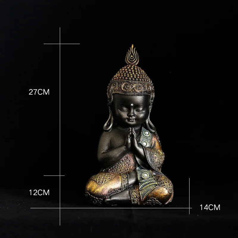 Y. DSHH статуя Будды таиландский Будда скульптура Зеленая Смола ручной работы буддизм индийский фэншуй Статуэтка медитация домашний декор - Color: YDFX003