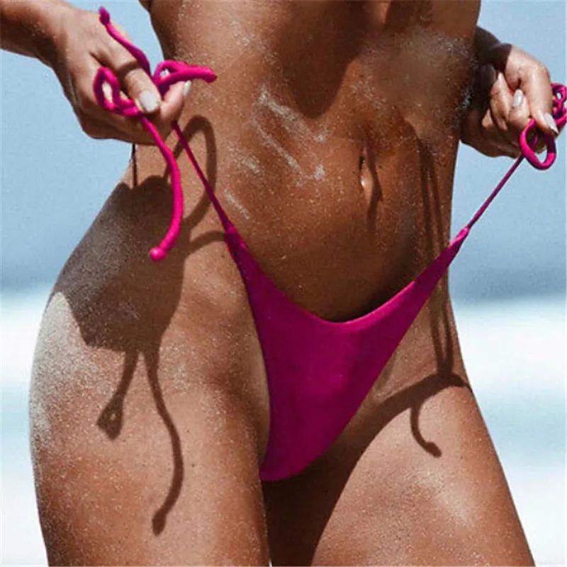 Braguitas De Bikini lisas para bañador Sexy De Tanga, ropa baño 2020|Conjunto de bikini| - AliExpress