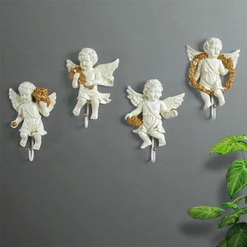 

European Angel Creative Resin Cupid Wall Hanging Decorative Wall Hook Wall Decoration Supplies Home Decorations R1251 Retail BOX