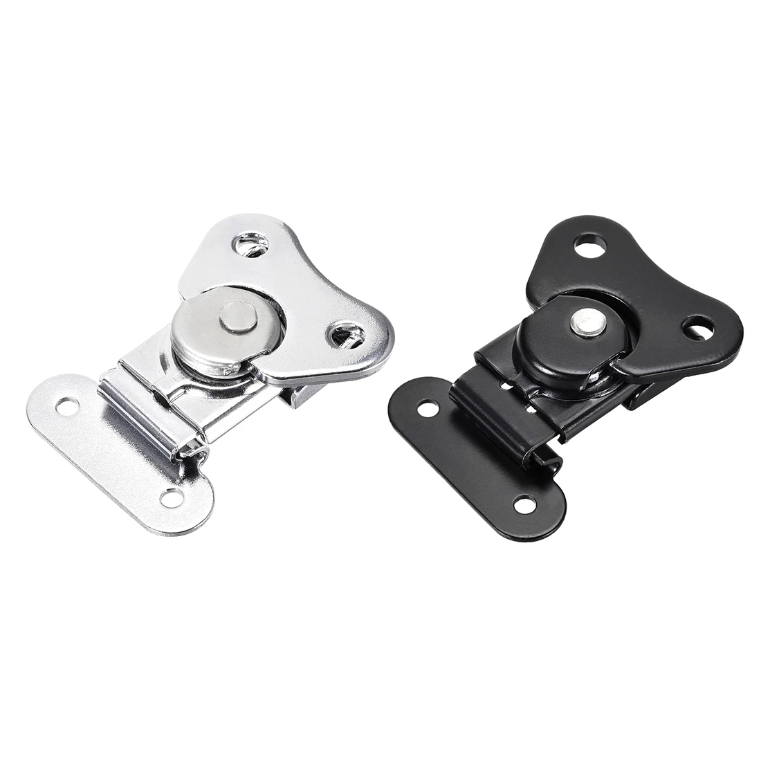uxcell 1-3pcs 1.57-inch 1.61-inch Iron Butterfly Twist Latch Keeper Toggle Clamp Black Silver 40mmx38mm 41mmx38mm afbeelding