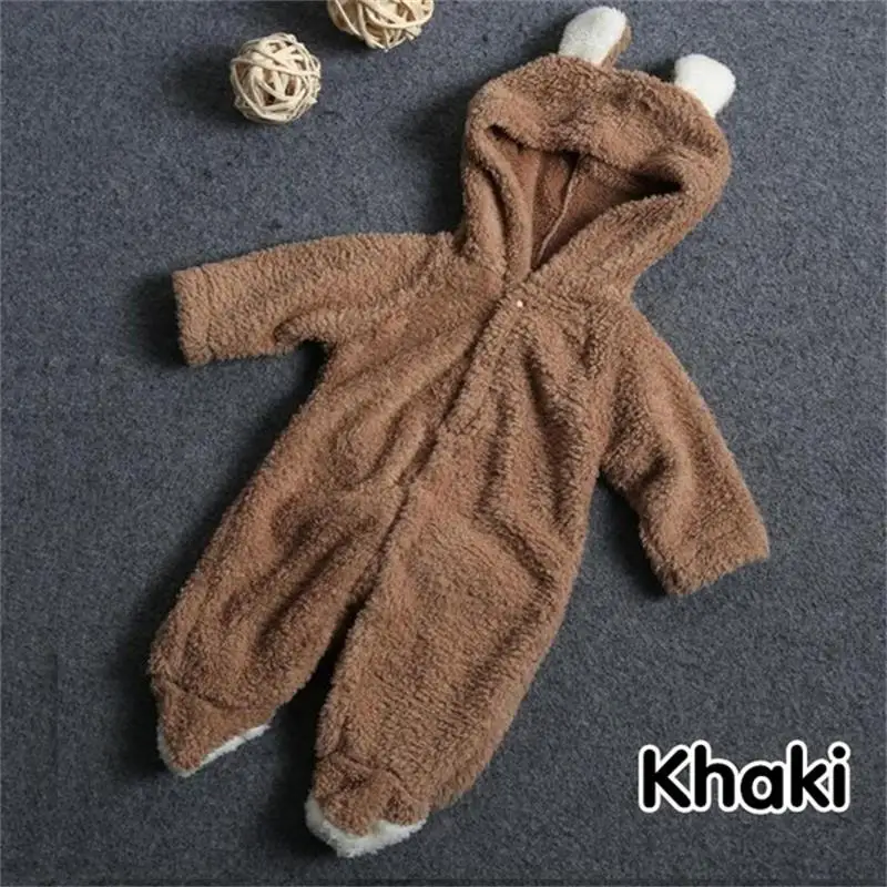 Осенне-зимний комбинезон с капюшоном, детская одежда, костюм для ползания, Одежда для новорожденных, зимняя одежда для малышей 3-12 месяцев