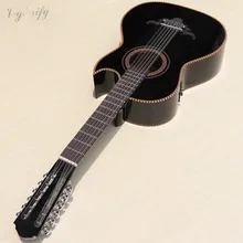 Высококачественный черный 12 струн 10 струн для классической электрогитары с функцией тюнера