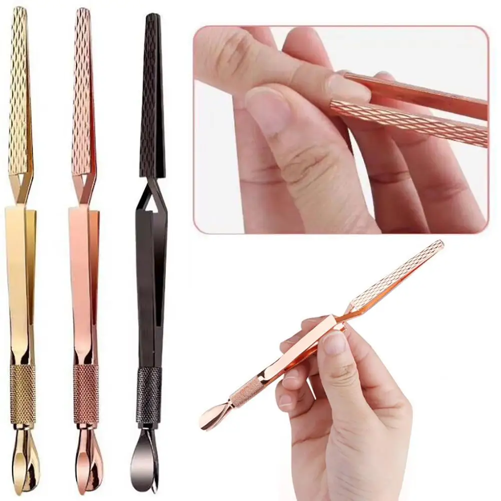 1 шт., нержавеющая сталь, зажим для дизайна ногтей, акриловые УФ-гелевые наконечники, скульптурные пинцеты, новые инструменты для ногтей