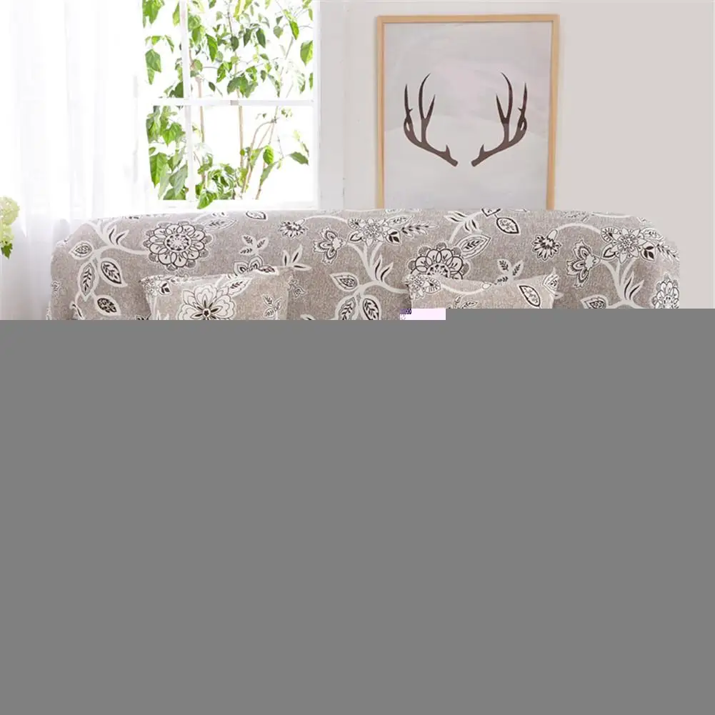 Растягивающийся спандекс ткань полное покрытие Противоскользящий чехол для дивана большой эластичный простой Римский цветочный узор печать диван мебель чехол