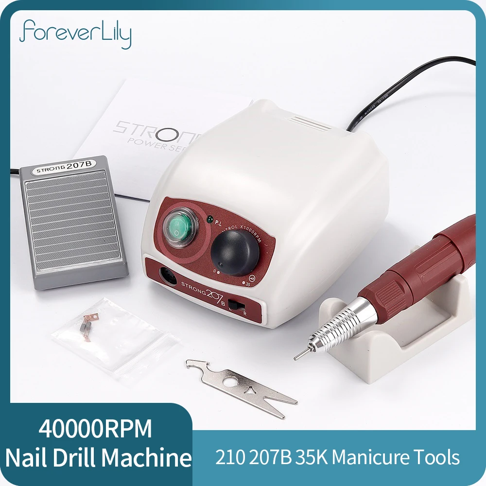 TRENDING! Strong 210 207B 35K Control 40000RPM 65W High Speed Electric Manicure Drill for Nail Drill Machine Polishing Manicure Tools