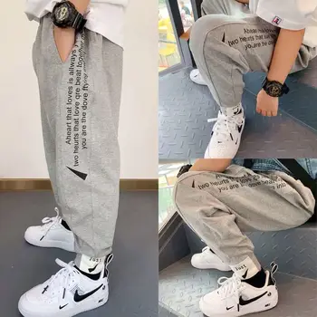

Kid Pants For Boys sport Pant Letters Autumn Kids Pants Casual Kids Clothes Winter Teenage Boys Clothing For 4 6 8 12 14 Years