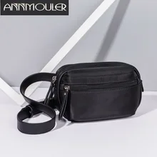 Annmouler/модные женские сумки-Фанни высокого качества, нейлоновая поясная сумка черного цвета на молнии, нагрудная сумка для девочек, чехол для телефона, регулируемый ремень, сумка